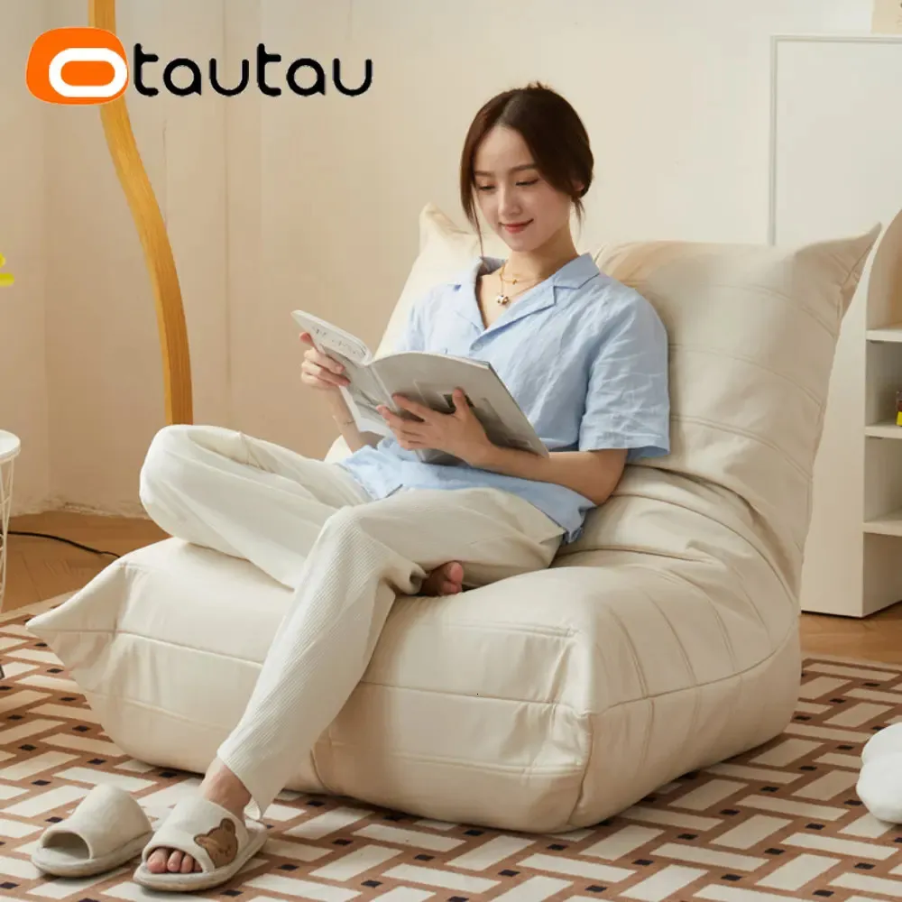 Otautau Faux Leahter Fasulye Torbası Dolgu Olmadan Şahin Lounge Recliner Pouf Tembel Beanbag Sofa Yatak Osmanlı Ayak Dönemi SF025 240118