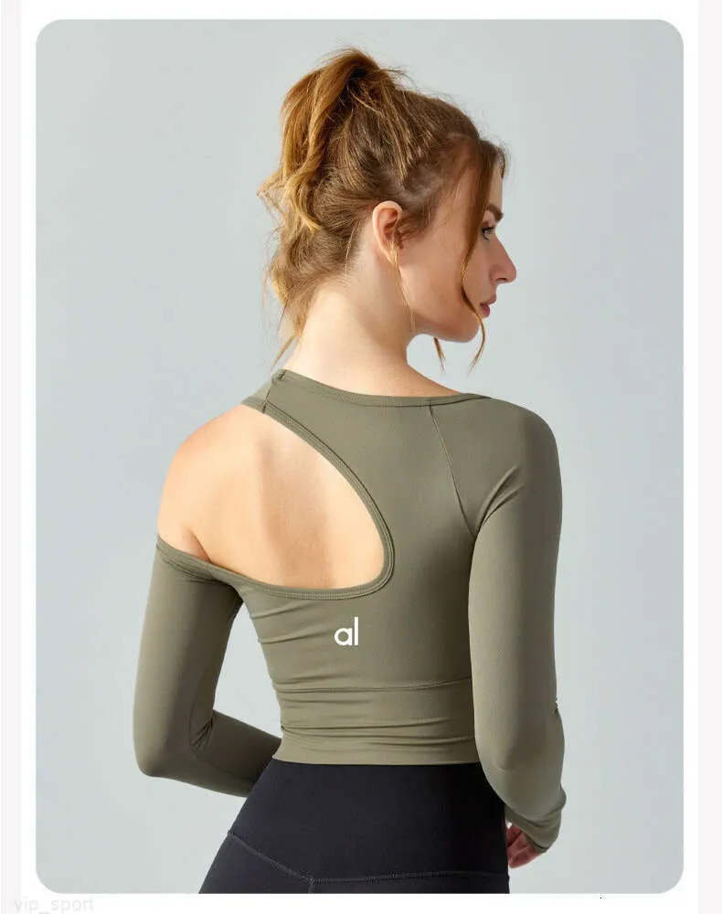 2024SS al Yoga Langarm Shirt Damen enge Yoga-Hemden Kleidung Langarmed Crop Top Al Fitness DSL681 Mode