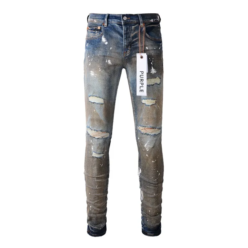 Jeans viola jeans jeans americani high street hole robin robin religion pantaloni dipingono più in alto idei 40