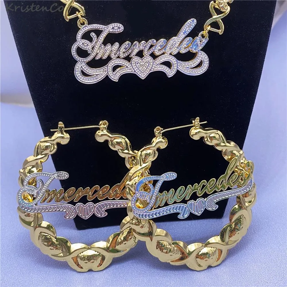 Charme Kristen Xoxo aangepaste naam sieraden set mode nieuwe dames Xoxo oorbellen aangepaste naam oorbellen gouden hoepels oorbellen voor vrouwen geschenken