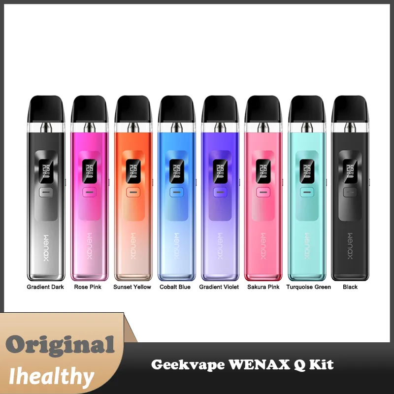 Original Geekvape Wenax Q Pod Kit 1000 mAh Akku 25 W mit 2 ml Q Pod Leerkartusche 0,6/0,8 Ohm elektronisches Zigarettendampfen