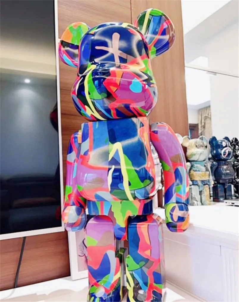 Najnowszy 1000% 70 cm Niedźwiedź Trend Line Fashion Bear Figures Figure For Collectors Bearbrick Art Model Dekoracja