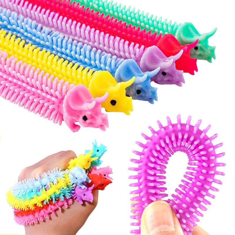 Unicorn Fidget Toys 20cm TPR Noodle Rope Stress Reliever Sensory Toys Decompression Pull Ropes Stress Angst Relief Toys For Kids