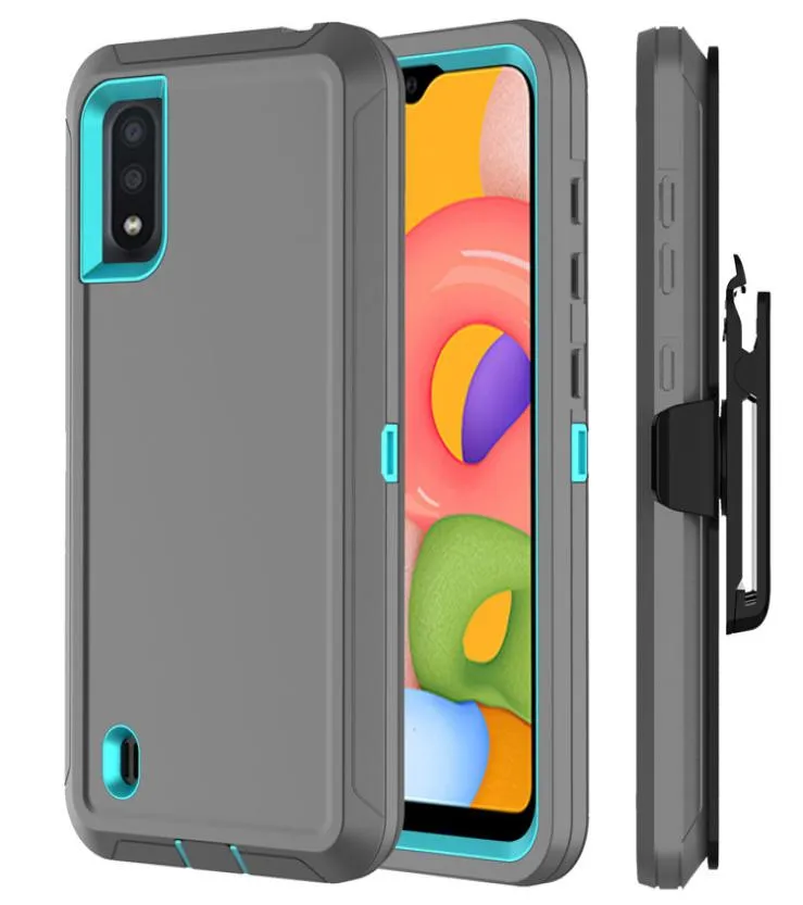 Pour Galaxy A11 A01 Defender Case avec Clip de ceinture béquille étui robuste en caoutchouc robuste Defender Case Factory1158380