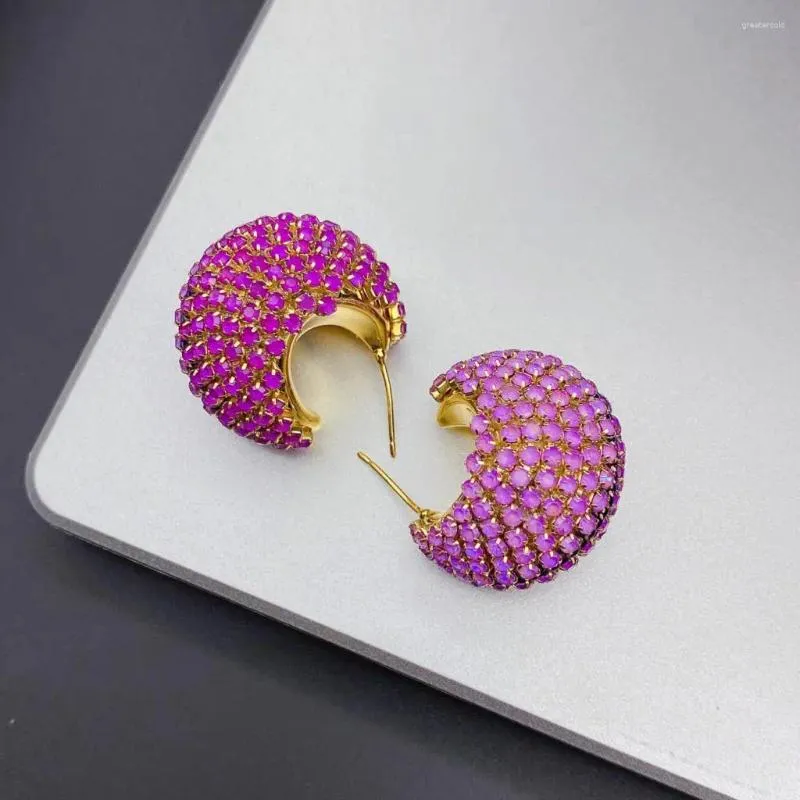 Stud Earrings SUYU 2024 Spring Women's Geometric Fashion Versatile Zircon Gradient Korean