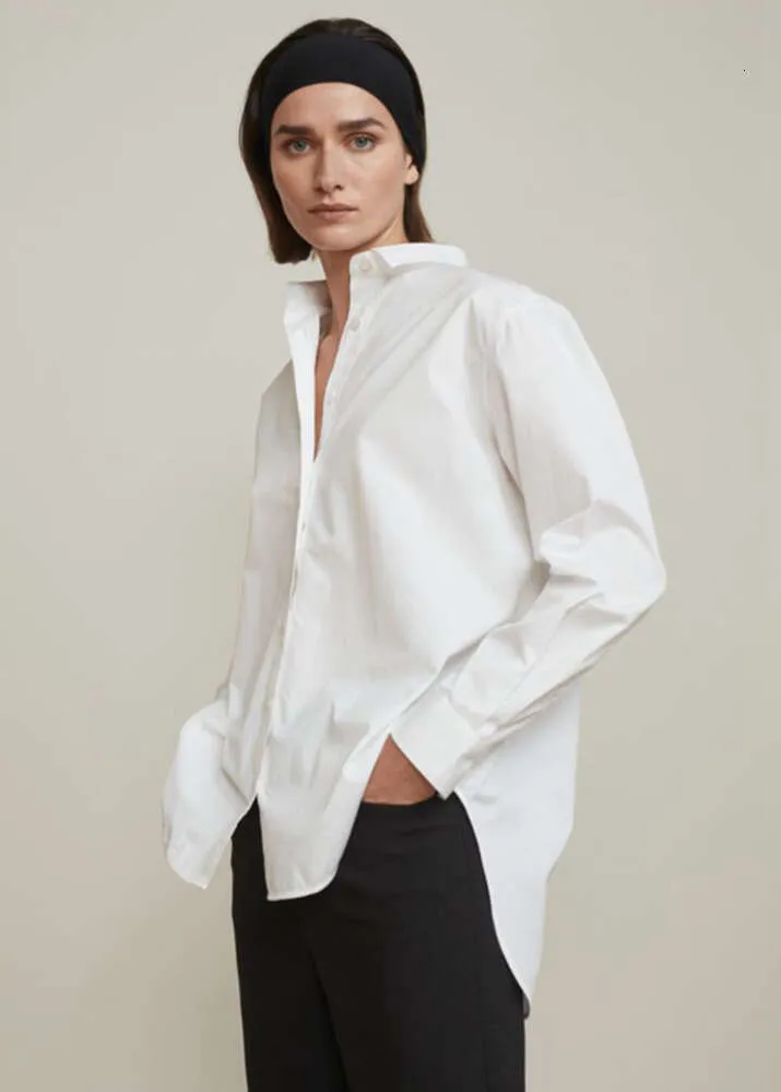 TT Home White Shirt Women's 2024 Spring/Summer Leisure Commuter Loose Lapel Long Sleeve A-line Fashion Brand Clothes