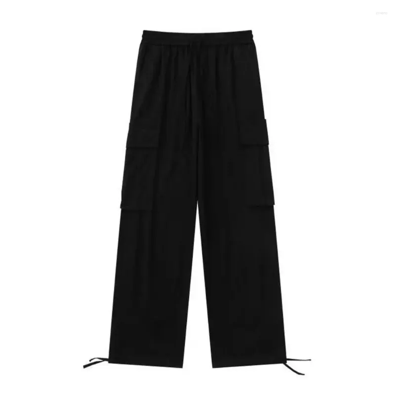 Herrenhose, Herren-Arbeitshose, Retro-Stil, Cargohose mit elastischer Taille, weites Bein, mehrere Taschen für bequeme Atmungsaktivität, vier