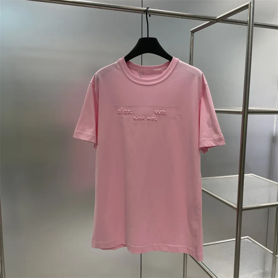 Kvinnors t-shirt designerkläder sommar trendiga märke ren bomull högkvalitativ brev präglad rosa söt mode lös casual