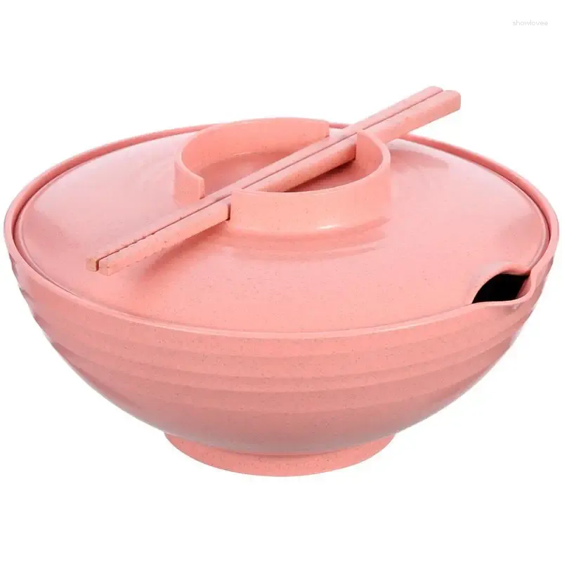 Ciotole 1 set di ciotole per ramen decorative con coperchio e bacchette per servire pasta