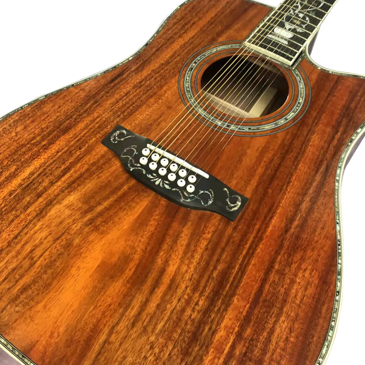 41 12弦フルコア木製花瓶D45シリーズブラックフィンガーアコースティックギター