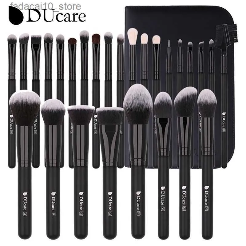 Pinceaux de maquillage DUcare pinceau de maquillage noir maquillage professionnel fard à paupières fond de teint poudre doux pinceaux de maquillage de cheveux synthétiques brochas maquillaje Q240126