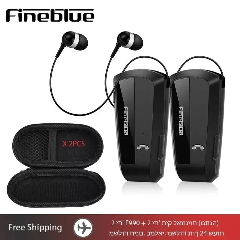 Hörlurar F990 Pro FineBlue Bluetooth Earphones Wireless Headset Lotus One Ear Dractable Auricular Handfree hörlurar Lavalier