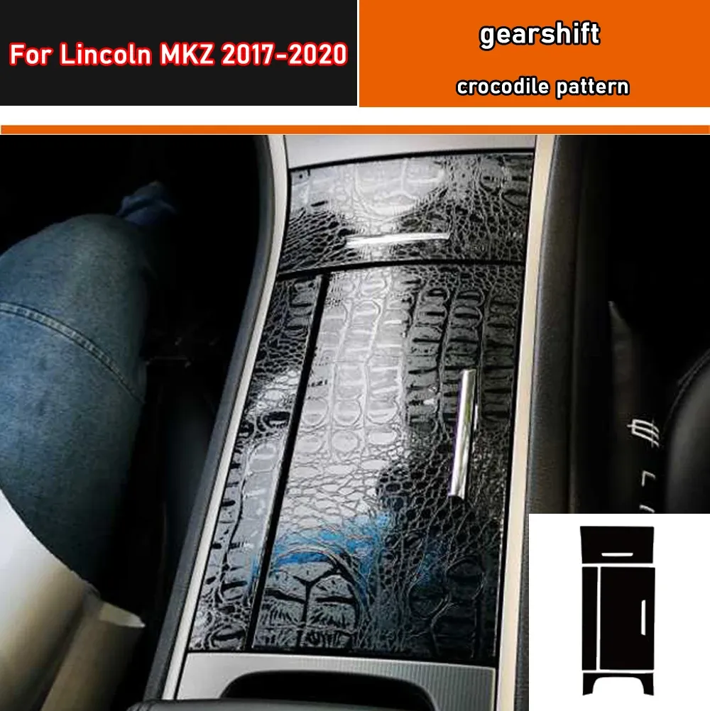 Наклейка на салон автомобиля, коробка передач, защитная пленка для Lincoln MKZ 2017-2020, наклейка на оконную панель автомобиля, черная наклейка из углеродного волокна