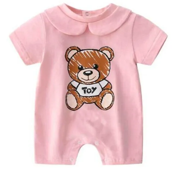 Zestawy odzieży dla dzieci Projektant Baby Rompers z krótkim rękawem nowonarodzone niemowlę piżama bawełna dziewczyna chłopiec kombinezon
