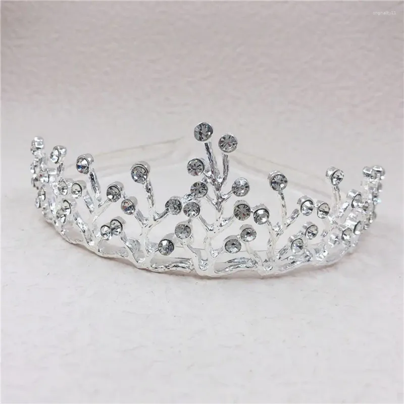 Hårtillbehör Headwear Trendy Crown Girls Love Heart Bridesmaid Ornament Kids Crystal Tiara Korean Comb Wedding Jewelry