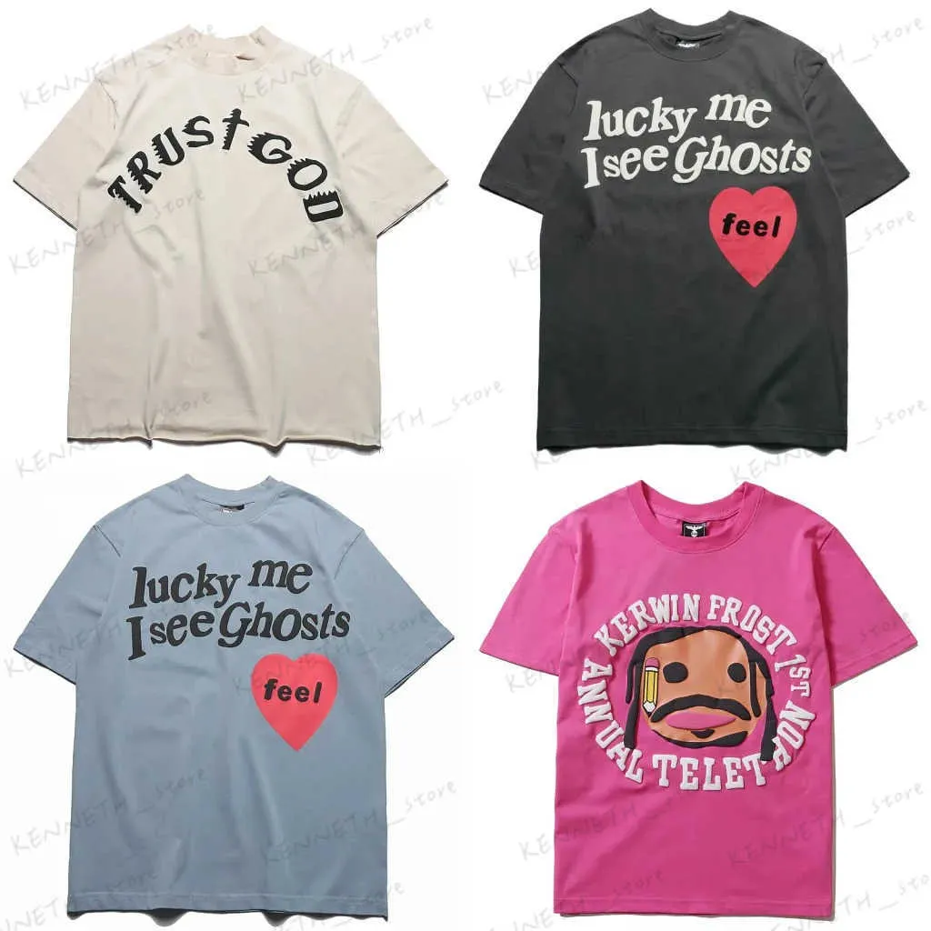 T-shirt da uomo Stampa di lettere in schiuma T-shirt a mezza manica da donna per uomo / Kid Cudi Merch Inspired - T-shirt in cotone ultra unisex KSG T240126