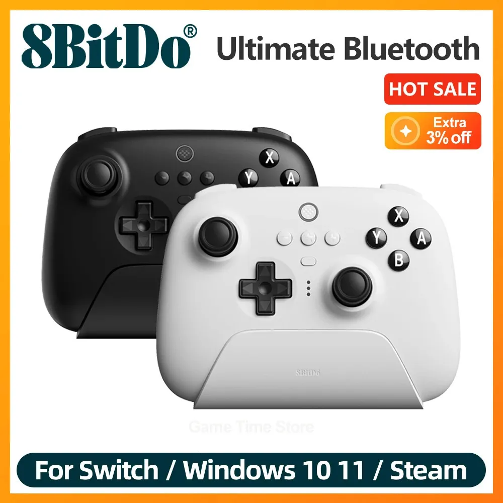 8BitDo - Manette de jeu Bluetooth sans fil ultime avec station de chargement pour Switch PC Windows 10 11 Steam Deck 240119