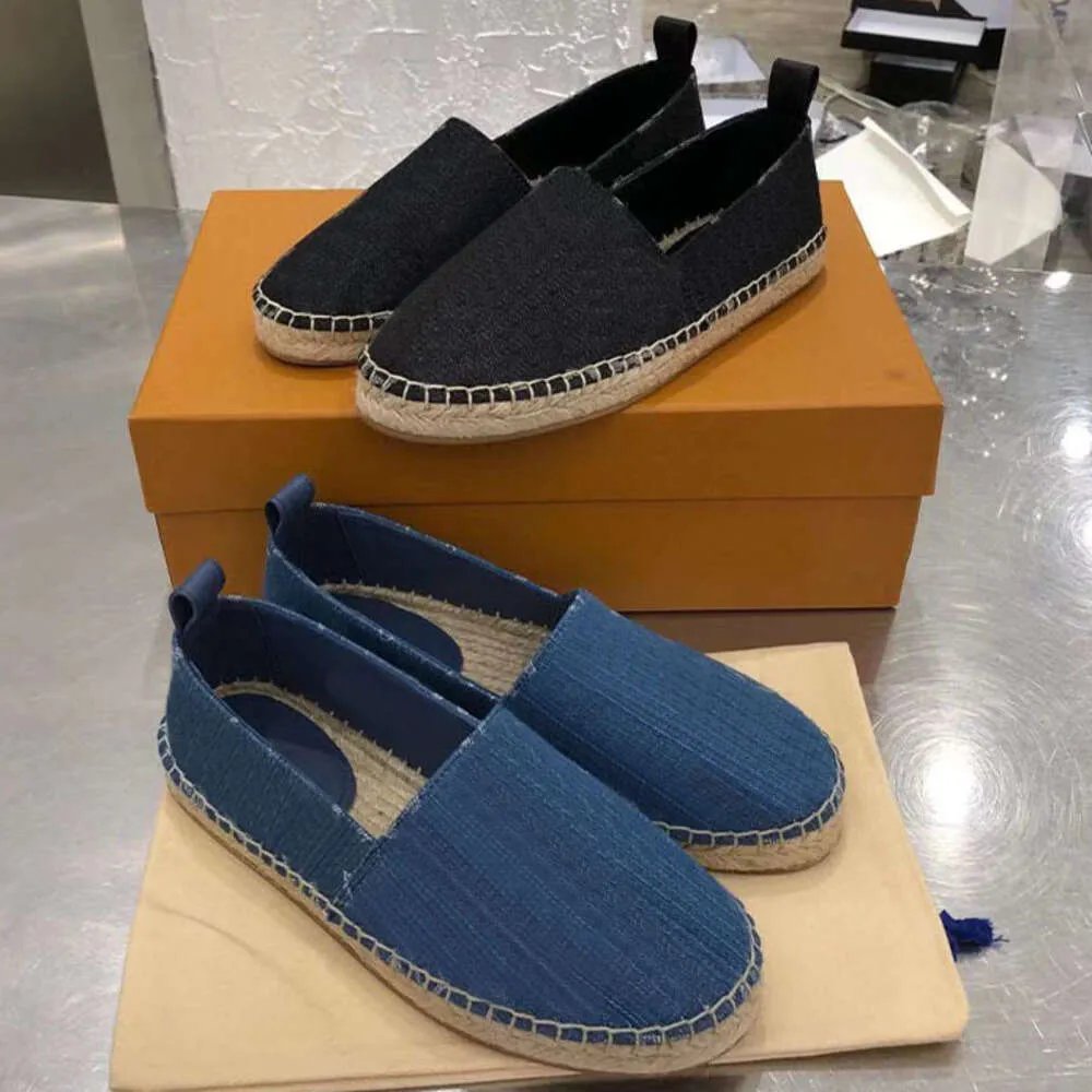 Espadrillesフラットシューズデザイナー女性フィッシャーマンシューズラグジュアリーファブリックローファースニーカーボックス513