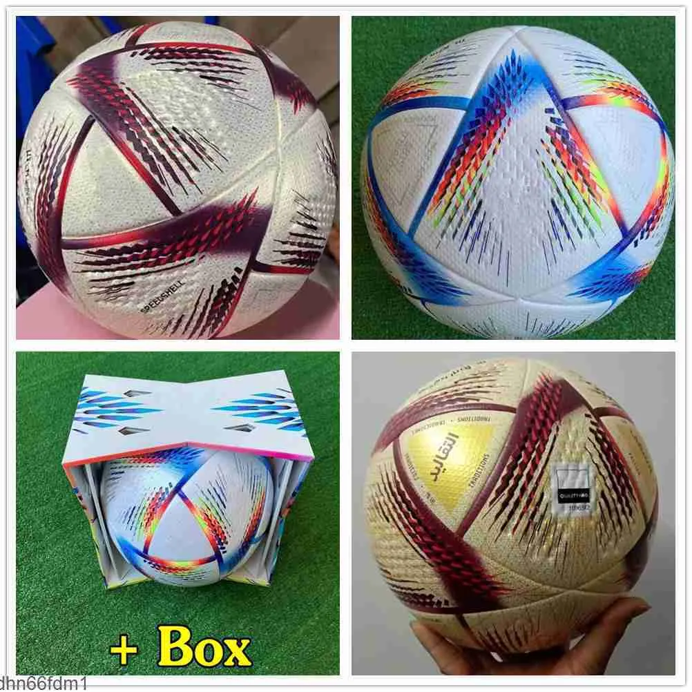 New World 2022 Cup Soccer Ball Größe 5 Hochwertige schöne Match-Fußballschiffe der Bälle ohne Air Box P0VQ