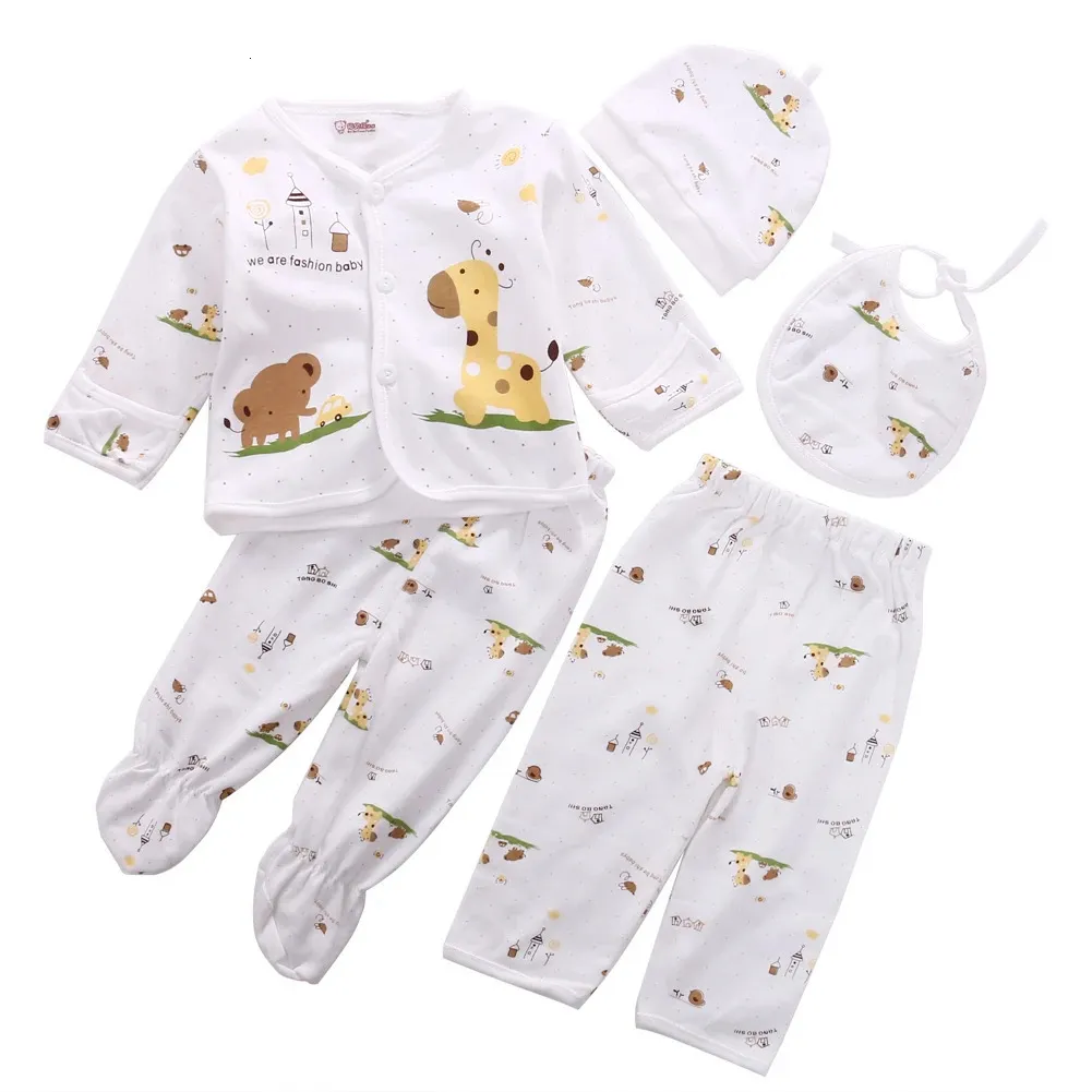 03M born Baby Unisex Clothes Underwear Animal Print Shirt and Pants 2PCS Boys Girls Cotton Soft 240118