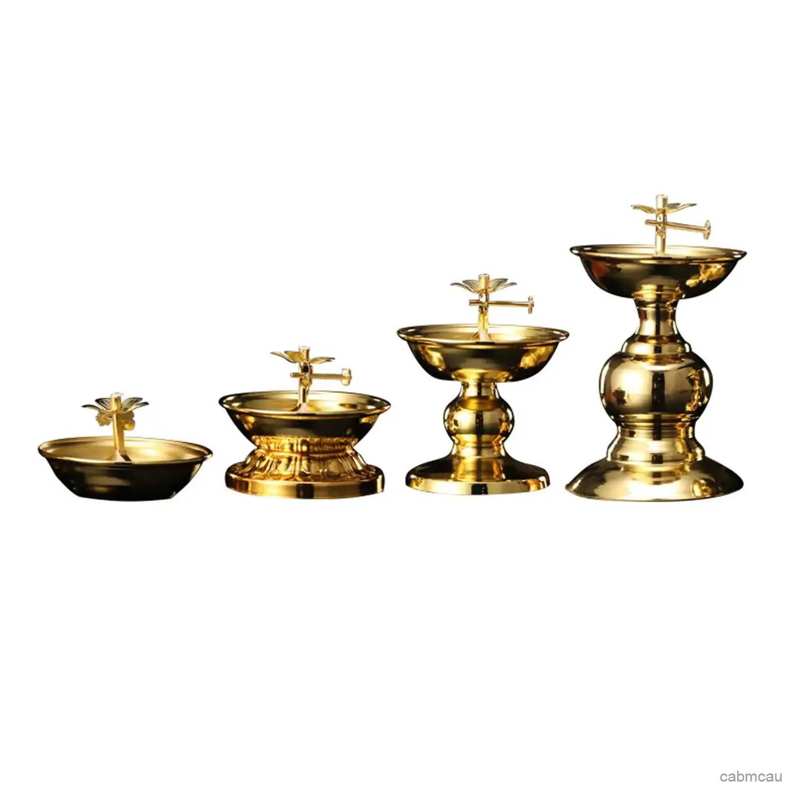 2st Candle Holders Ghee Lamp Holder Candle Holder Temples Tibetan Buddhist Supplies Golden Cup Oil Lamp Holder For Dining Table Office Decoration