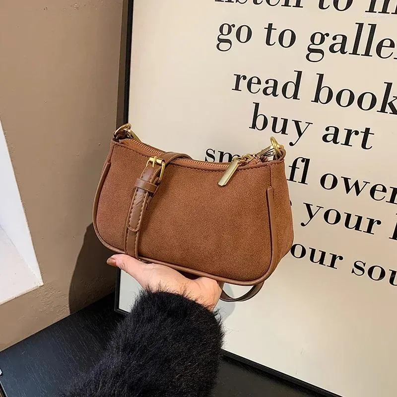 Evening Bags Faux Suede Small Square Shoulder Solid Fashion High Quality Two-Purpose Women's 2024 Bolsos De Mujer Alta Calidad