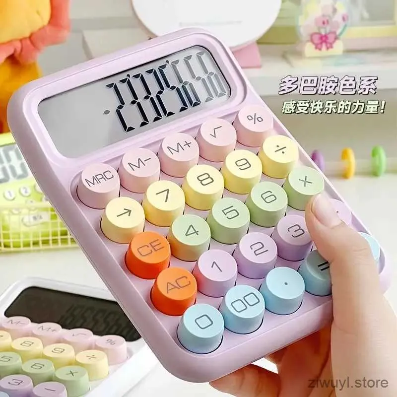 Calculatrices Calculatrice colorée Étudiant Clavier flexible mignon Calculatrice mécanique pour la comptabilité financière Utilisation de bureau Papeterie de bureau