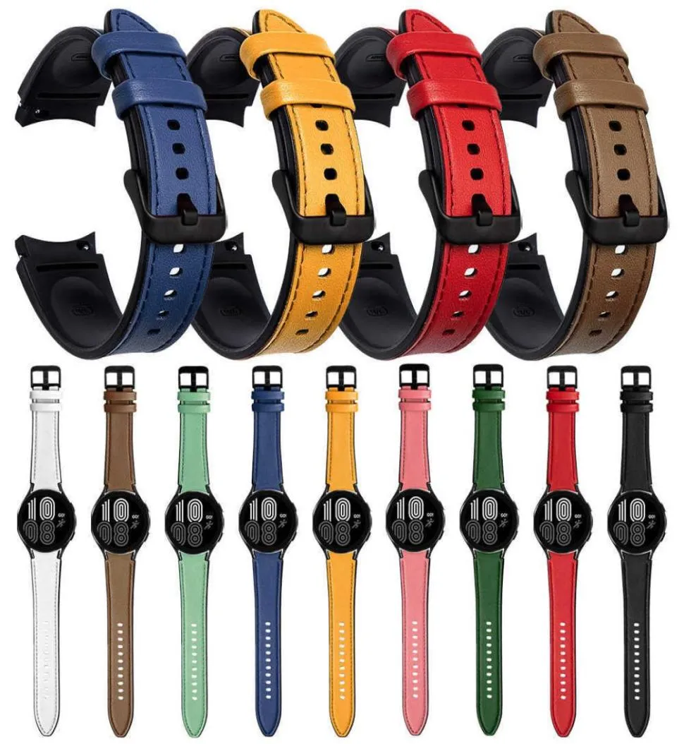 Cinturino con estremità curva in silicone in pelle per Samsung Galaxy Watch 4 Classic 46mm 42mm Galaxy Watch4 44mm 40mm Cinturino di ricambio H0911388741