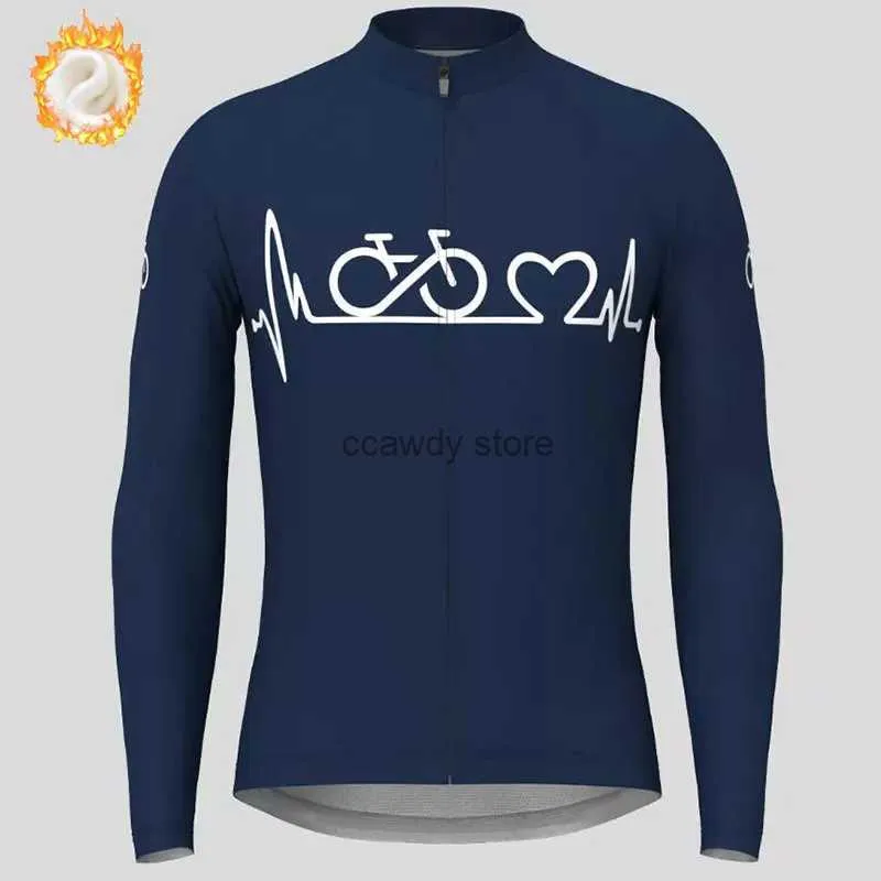 Männer T-Shirts Winter Thermal Kot Radfahren Jacken 2022 Neue Lange Seves Warme Radfahren Trikots Herren Bicyc Warme Trikots MTB Rennrad TopsH24126