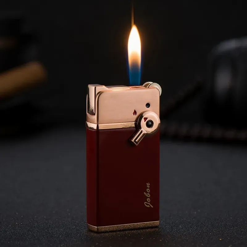 Jobon Torch Lighter with 2 Kinds Flame Creative Grinding Wheel Refillable Jet Lighters for Cigar Cigarette LL