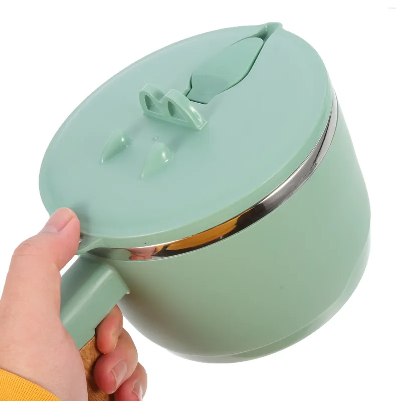 Dinnerware Sets Soup Bowl With Lid Handle Instant Noodle Anti-scald Udon Cute Ramen Bowls Nonslip Insulated