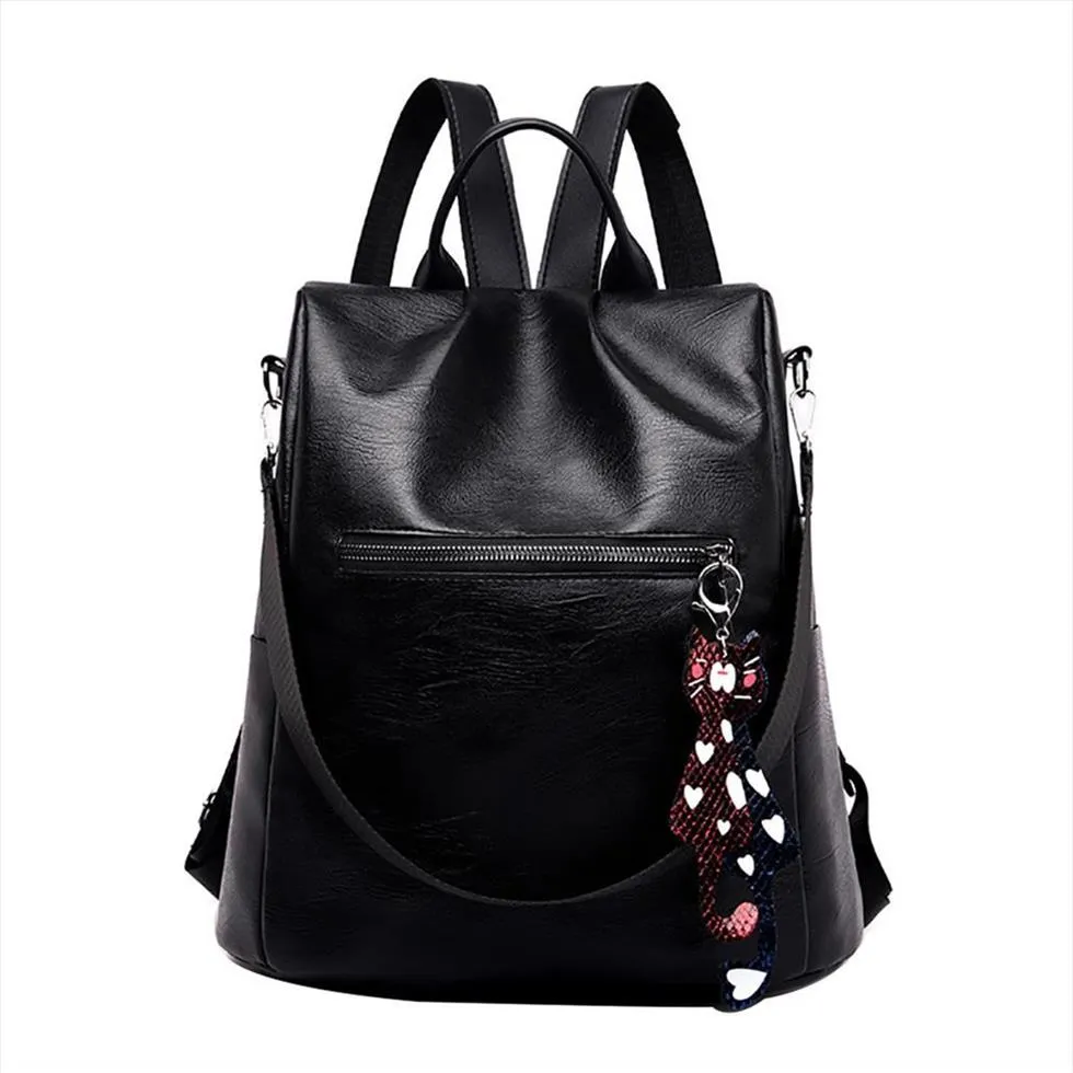 Mochila femenina de cuero, bolso escolar a juego, moda desenfadada, Bolsa de viaje de ocio, bolso de estudiante, mochila de hombro para mujer L10235a