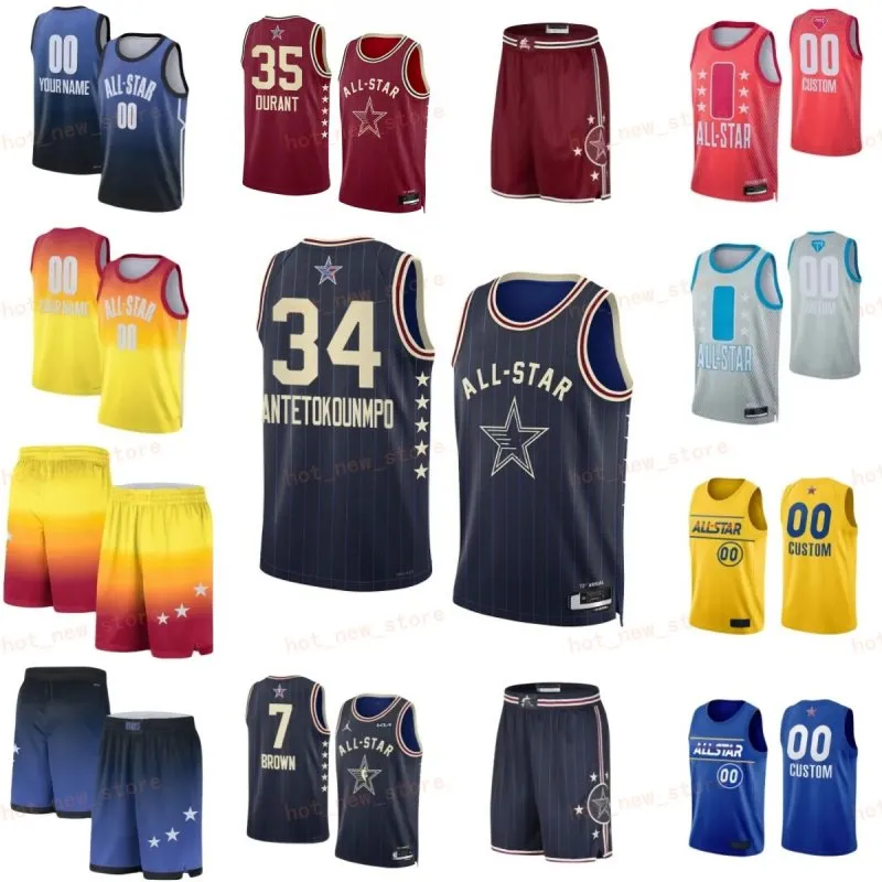 Tryck 2024 Basketball All-Star Tyrese Haliburton Jerseys 0 Giannis Antetokounmpo 34 Damian Lillard 0 Joel Embiid 21 Jayson Tatum 0 Jimmy Butler 22 Trae Young 11 Team