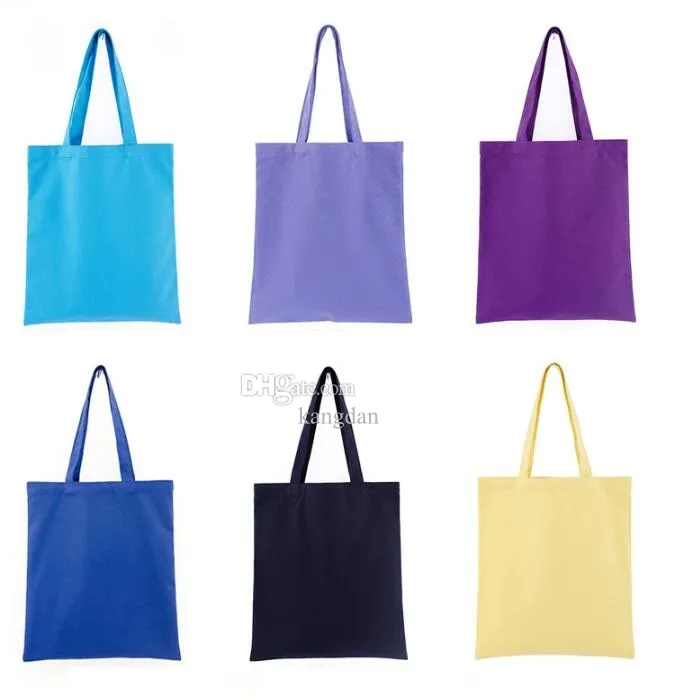 Sacola de lona colorida sacola de algodão reutilizável sacos de pano de compras de supermercado adequados para atividades de presente de promoção de publicidade DIY 10 cores
