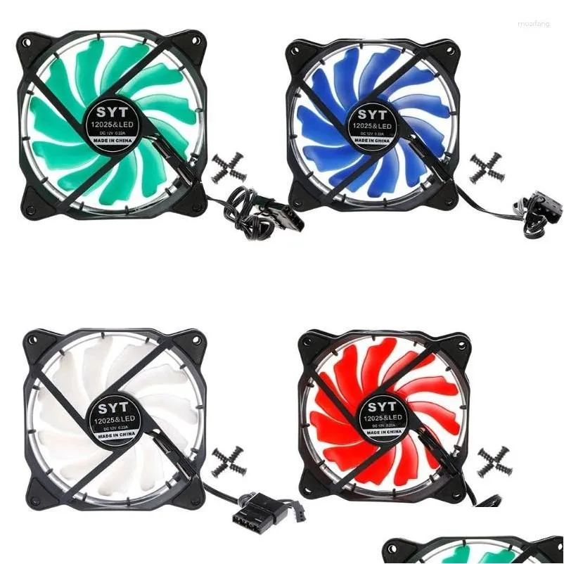 Fans Coolings Computer For Case 120Mm Led Red Blue Green Cpu Cooling Fan 1 Dropship Drop Delivery Computers Networking Components Otogx