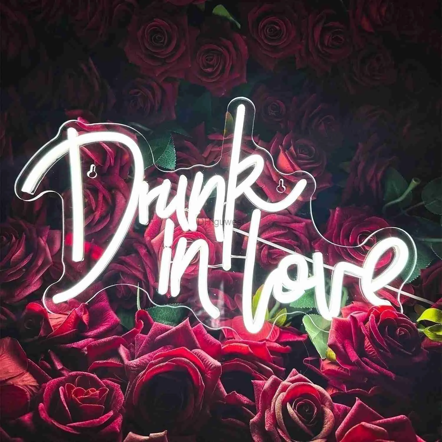 Led Neon Sign Drunk in Love Neon Sign LED LIGHTS Bedroom Wall Wedding Birthday Valentine's Day Party Bar Home Restaurant Art Decoration Lamps YQ240126