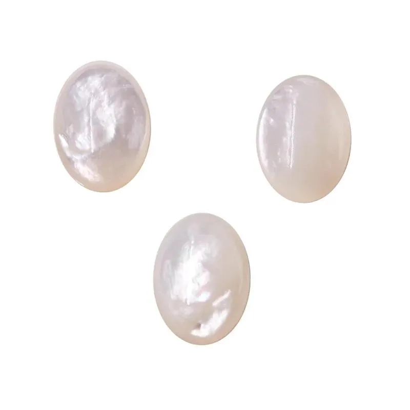 Charme 5 pièces coquille blanche naturelle nacre cabochons cabine ovale 6x813x18mm pour la fabrication de bijoux artisanat bague bricolage pendentif boucles d'oreilles