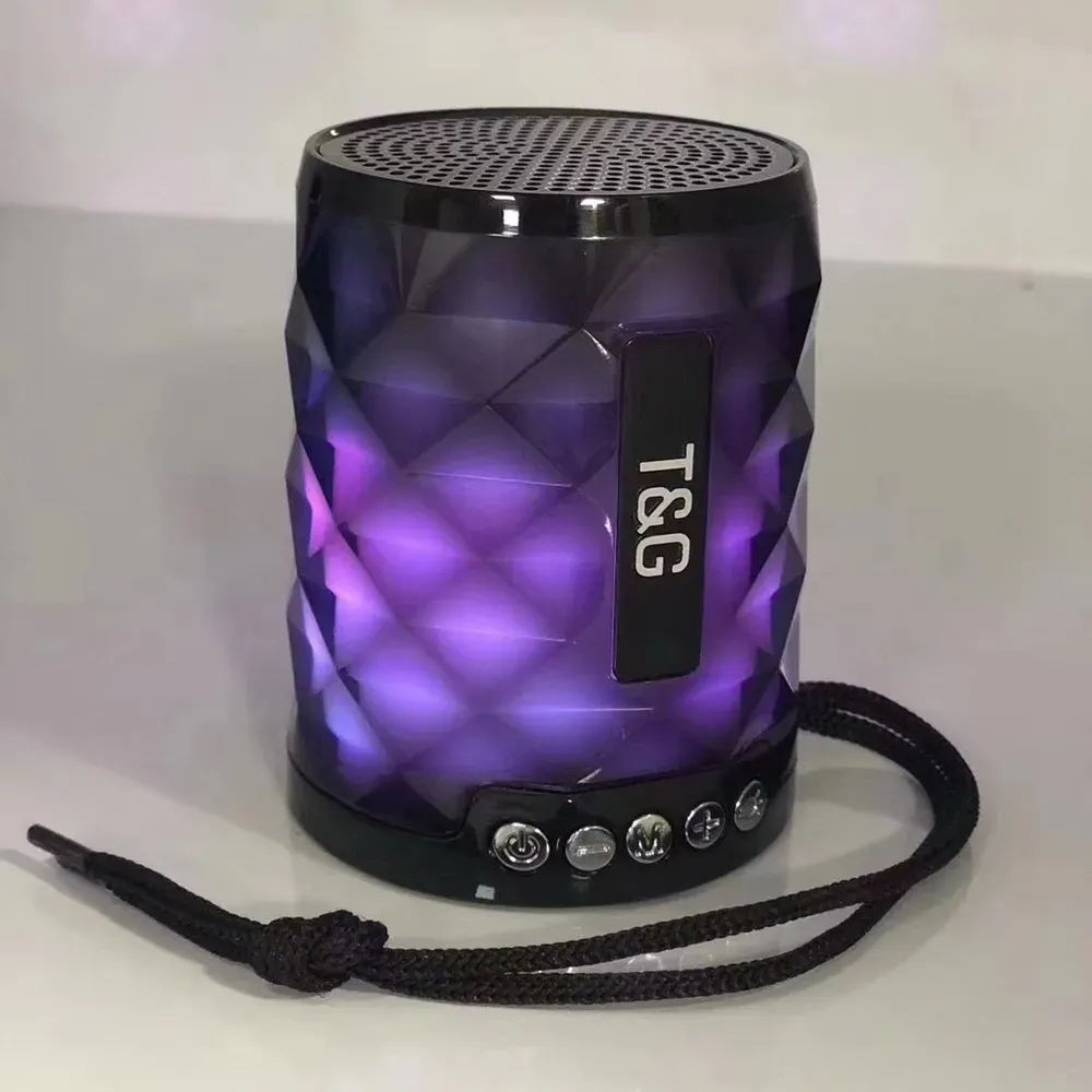 TG155 Universal Wireless Bluetooth Speakers Powered Subwoofer LED Light Support TF Card FM MIC Mini Digital Speaker Car Hands-free