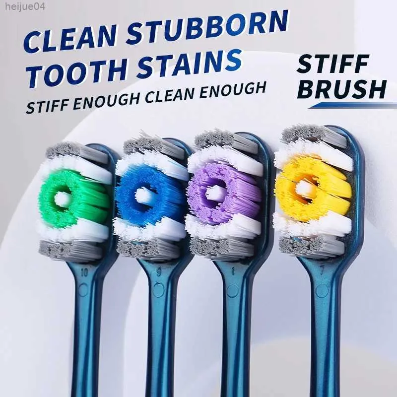 Brosse à dents Brosse à dents à poils durs pour homme avec 6 paquets indépendants Une brosse à dents très dure pour adulte Nettoyez soigneusement vos dents