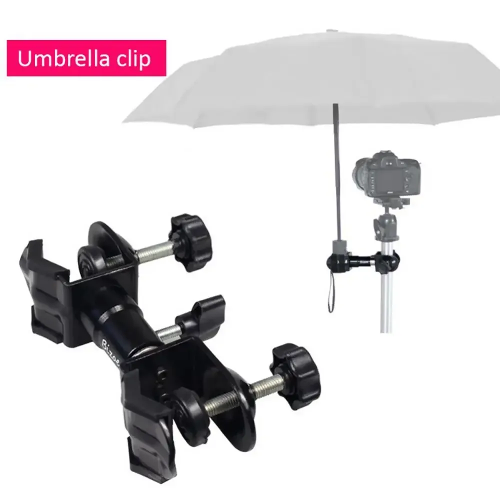Cortinas portátil para fotografía al aire libre, soporte para paraguas, trípode para cámara, Clip de fijación para paraguas, accesorios de fotografía impermeables