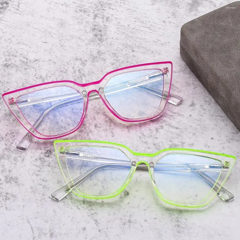 Zonnebril Trendy computerbril Anti-glare UV Cat Eye Montuur zonder sterkte Blauw licht Dames