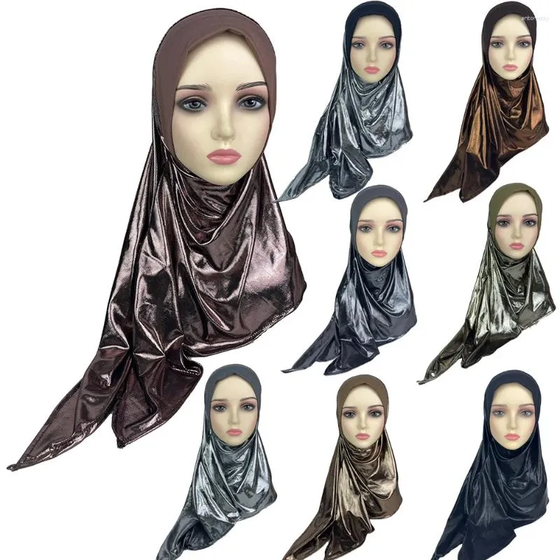 Ethnic Clothing Crystal Soft Breathable Versatile Casual And Bright Cloth Splicing Turban Sarong Women Head Wrap Kaftan Niqab