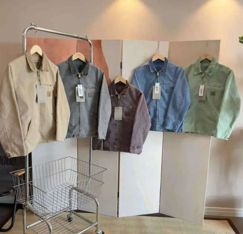 2024 Kurtki męskie ubrania robocze marka mody Carhart Canvas Washable Wax Dyed Detroit Jacket Coat American Style Worwear Etykieta luźna 688SS