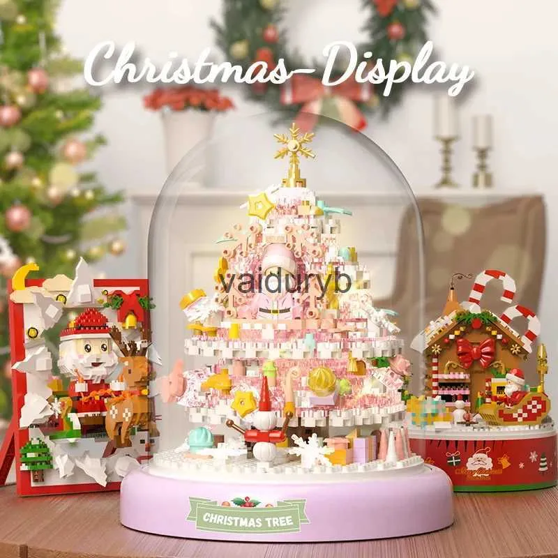كتل 2024 ديكور سنة جديدة سعيدة كتل شجرة عيد الميلاد طراز Micro Bricks لعبة لبنة للأطفال هدية عيد الميلاد DecorationSvaiduryb