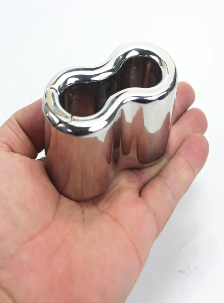 9 tamaños Anillos para el pene Colgante de escroto de 8 formas Anillo de esclavitud para el pene de acero inoxidable Dispositivos de jaula Kit de sujeción para estetadores de bolas Anillos para el pene para hombres BB732267042