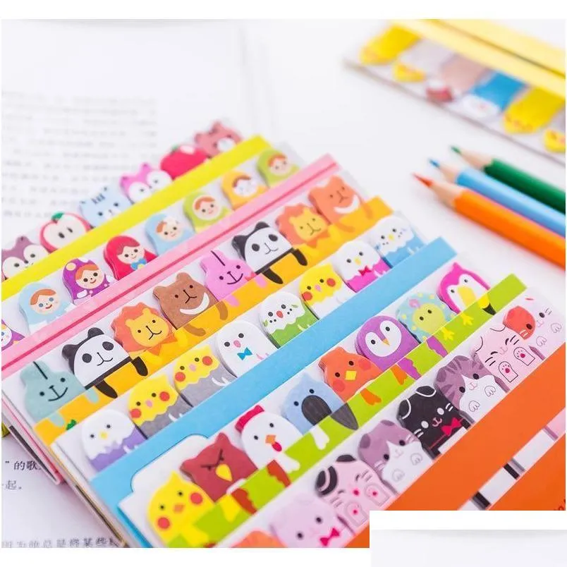 ANMÄRKNINGAR PHOCHESALE KAWAII MEMO PAD Bokmärken Creative Cute Animal Sticky Index publicerade It Planner Stationery School Supplies Paper Stick DHCBW