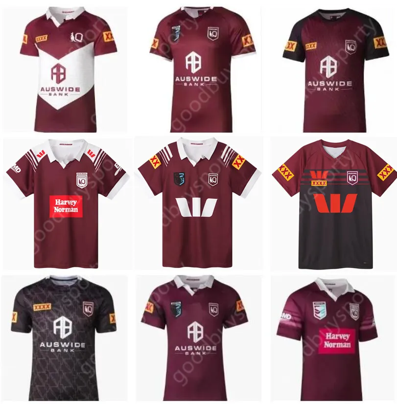 New Qld 2023 2024 Queensland Maroons Rugby Jerseys State of Origin Indigneous Training Rugby Shirt Anpassad namn och nummer