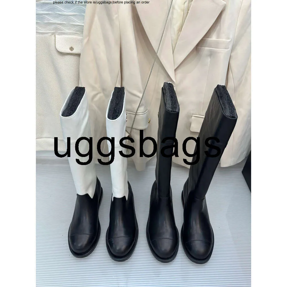 CChanel pour chanells canal hauts chaussures qualité news femmes taille34-41 bottes en cuir authentiques bas talons bas de la vache naturelle en daim