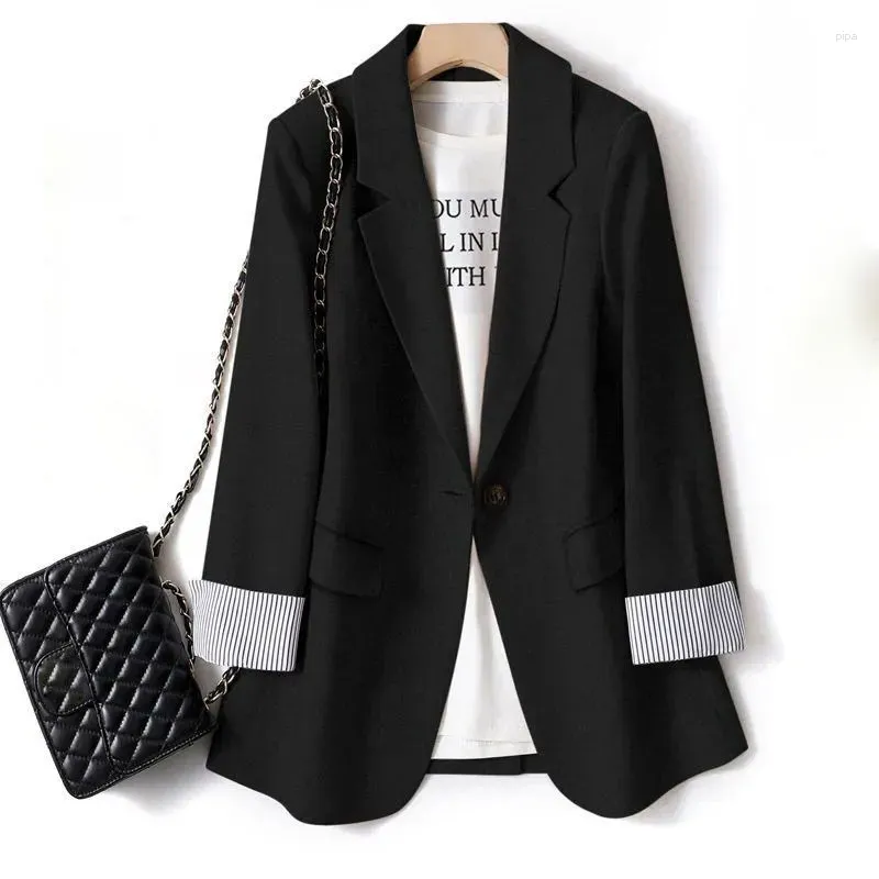 Kadın Suit Ladies Uzun Kollu Bahar Günlük Blazer Moda İş Ekose Kadın İş Ofis Ceketleri Katlar S-6XL