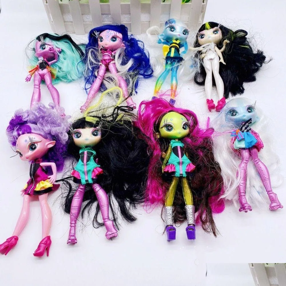 Lalki 3PCS Una Wiersz Monster For Girl DIY Birthday Gift 16cm Novi Star Long Hair Doll Toy z ubraniami 230613 Drop dostawa